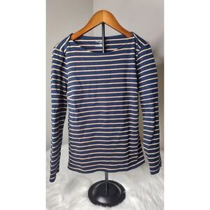 Talbots Petite Women's Striped Long Sleeve Boat Neck T-Shirt